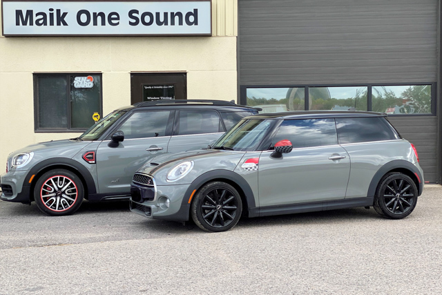 Mini Coopers with professional window tint in North Bay